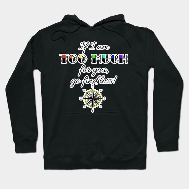 If I Am Too Much Compass Tee Hoodie by Aurii